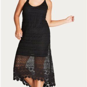 Crochet Sexy Black Maxi Dress NWT size 18